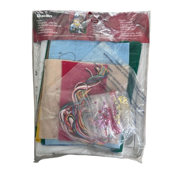 NEW 2001 Bucilla Felt Stocking Kit Baby Jesus in Manger Scene 2001 18" Holiday - Picture 2 of 4